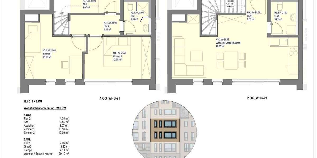 Etagenwohnung Wetzlar - 3 Zimmer, 76 m&sup2;, 1.300&euro; | Angebot:23750312